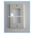 Decora de 1 unidad / Decodificador de dispositivo GFCI Placa de pared, Tamaño estándar, Termofraguado, Montaje del dispositivo, Blanco